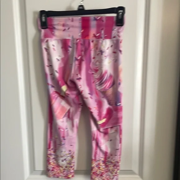 Justice Pink Ice Cream Leggings with Floral Accents - Picture 3 of 3